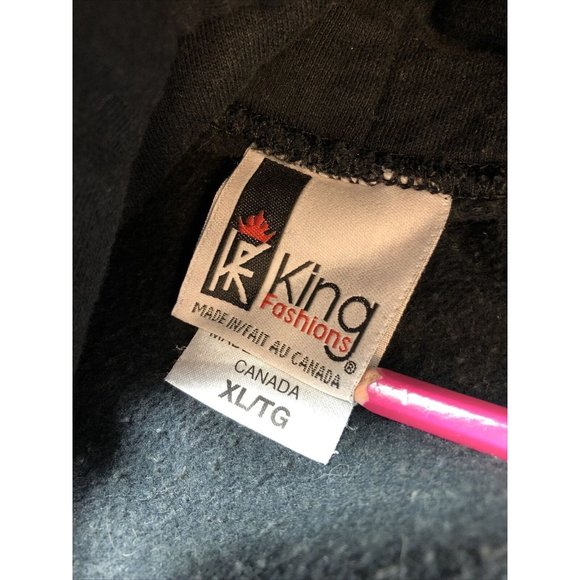 King Fashion Men’s XL Hoodie Black Sweatshirt Source Spell Out Logo in Blood Red - Picture 4 of 7
